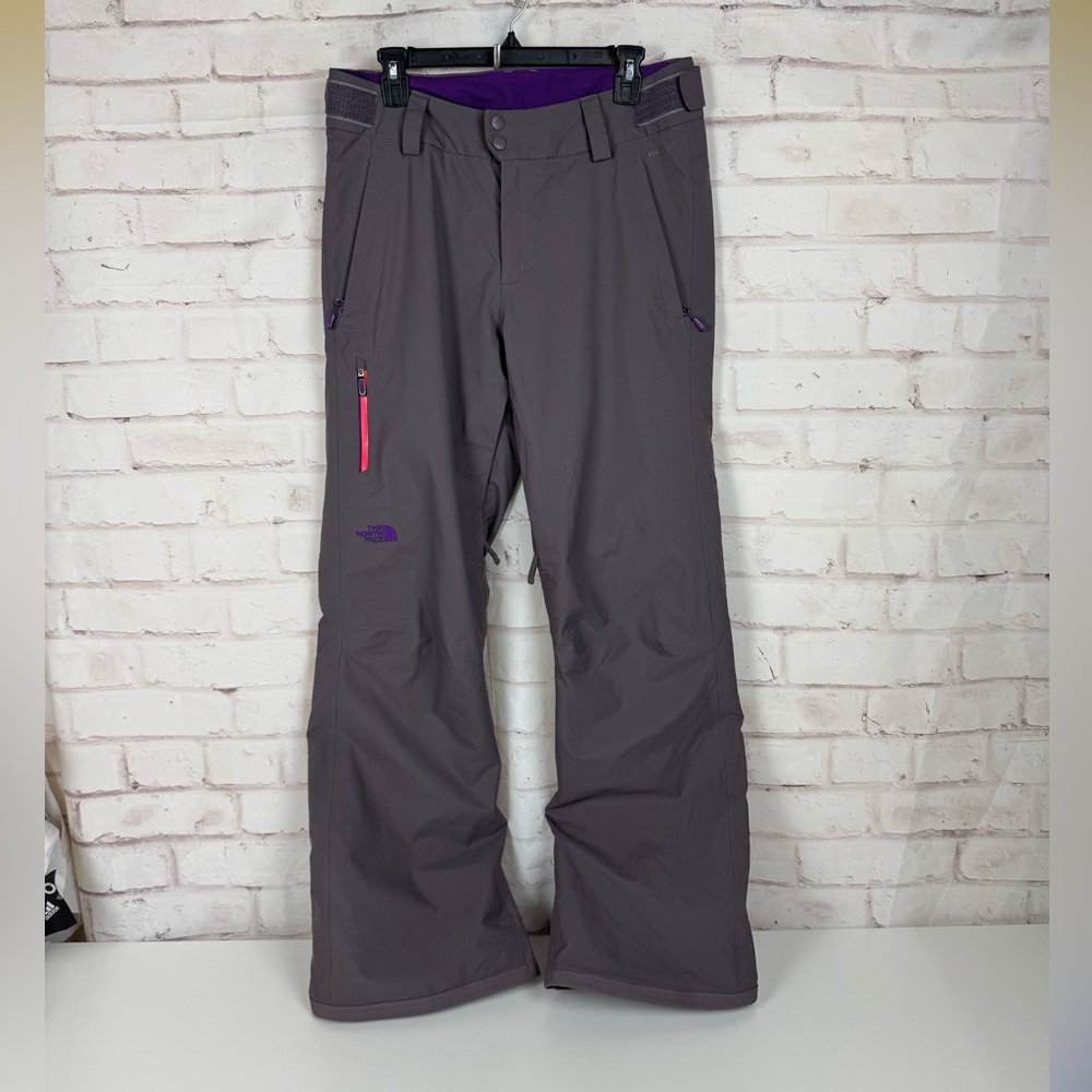 The North Face Women's Gray Ski Pants with Purple Accents